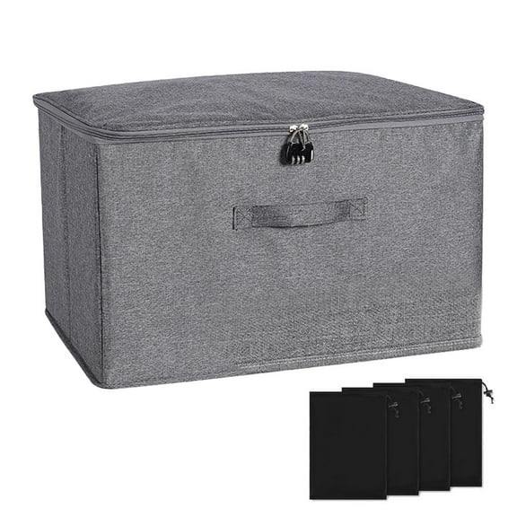 Lttoisl Adult Privacy Lock Box with 4 Storage Bags, 15x10x6.3 Inch Secure Storage for Personal Items, Home Storage for Sensitive Accessories and Clothing