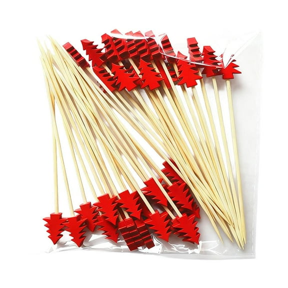 Lttoisl Bamboo Cocktail Picks, 5.11 inch, Easy to Punch and Plate Food, Perfect for Christmas Parties and Holiday Gatherings