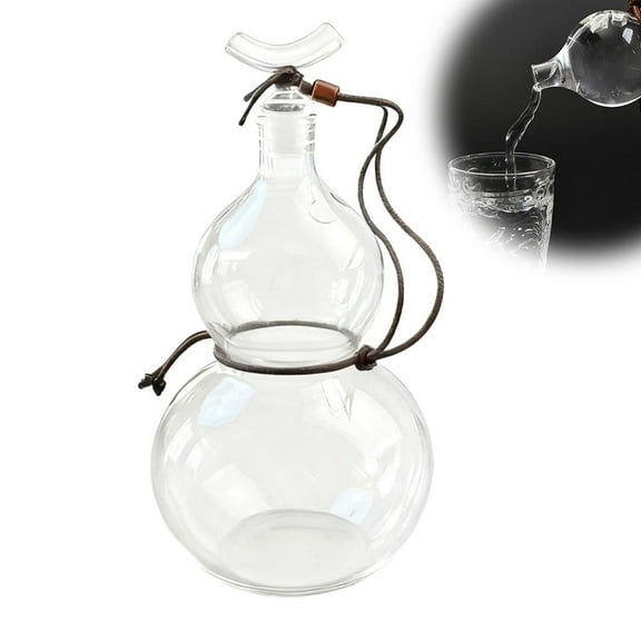 Lttoisl Borosilicate Glass Gourd Cup, 7.87 in Tall, Heat-Resistant for Hot & Cold Drinks, Perfect for Coffee, Tea or Beer at Home