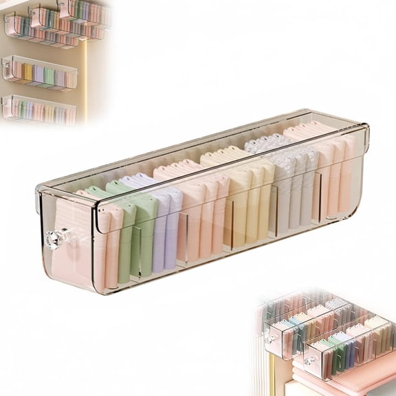 Lttoisl Clear Plastic Storage Drawer Box, 14.65 x 2.99 x 3.62 in, Stackable Design for Organized Clutter-Free Spaces, Perfect for Bedroom Closet or Bathroom Essentials
