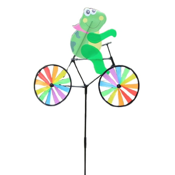 Lttoisl Colorful Animal Bike Windmill, 35.4 in Total Length, Fun Wind-Powered Motion for Outdoor Decoration, Adds Whimsy to Garden or Yard