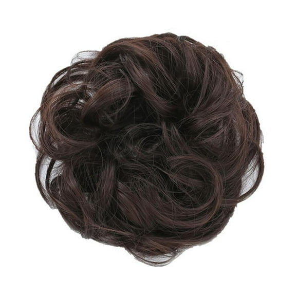 Messy Bun Hair Piece Scrunchies Ponytail Extensions for Women, Curly Wavy Style with Chignon Band, Matte High-Temperature Silk Material for Everyday and Formal Occasions