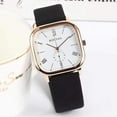 thumbnail image 1 of Lttoisl® Fashion Black White Leather Belt Simple Men Women Watch Large Dial Square H7C ъ/ Q4W2, 1 of 9