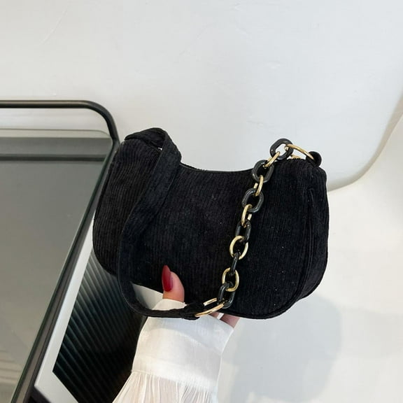 Lttoisl® Fashion Corduroy Underarm Bag Shoulder Bag Shoulder Strap Chain Handbag Casua γм U9C8