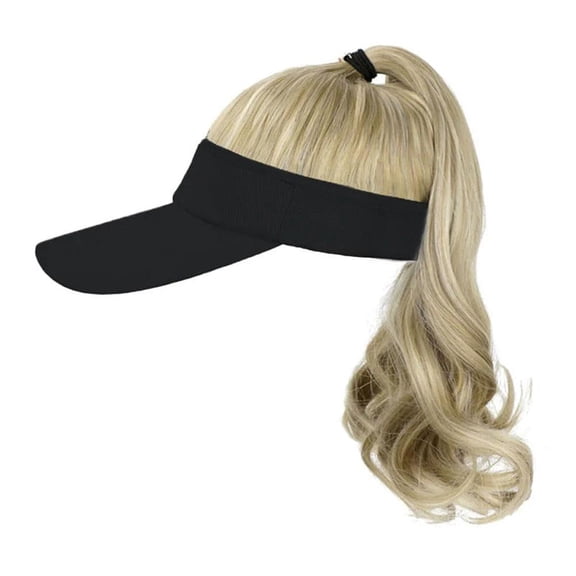 Lttoisl Hat Wig For Women Baseball Wig with Curly Synthetic Hair Extensions Ponytail Hair,Extensions Hat Ponyta with Sun wig F3D0
