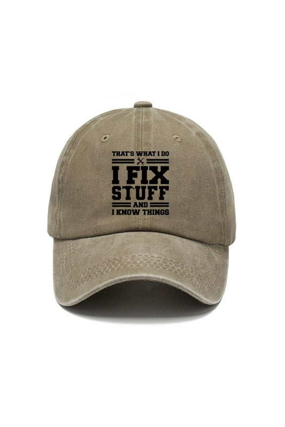 ® I Fix Stuff and I Know Things Hat For Men Funny UK STOCK- H4H6