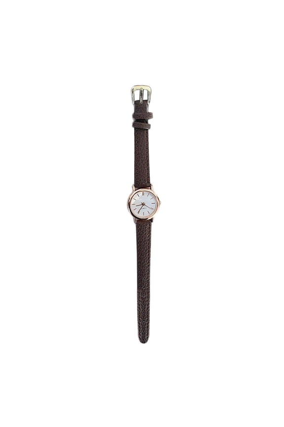 Ladies' Casual Quartz Waterproof Watch with Leather Strap for Holiday Parties, Alloy Case