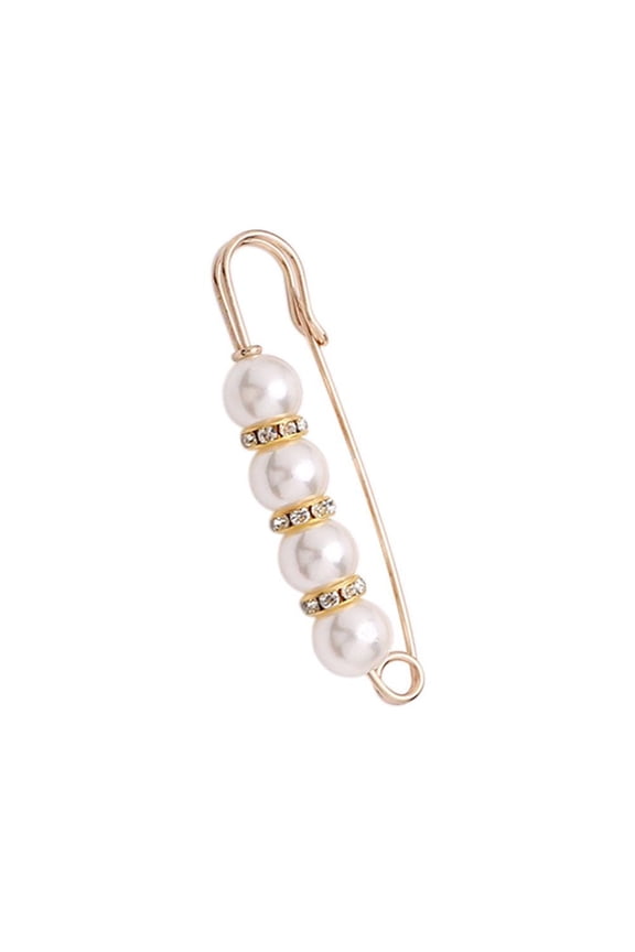 Lttoisl® LIUZHIPENG 10 Pcs Pearl Brooch Pins Sweater Shawl Clips Faux Pearl Rhinestone Decorative Collar Safety Pins Tightening Waistband Pin for Clothing Dress Pants Skirt C8T4