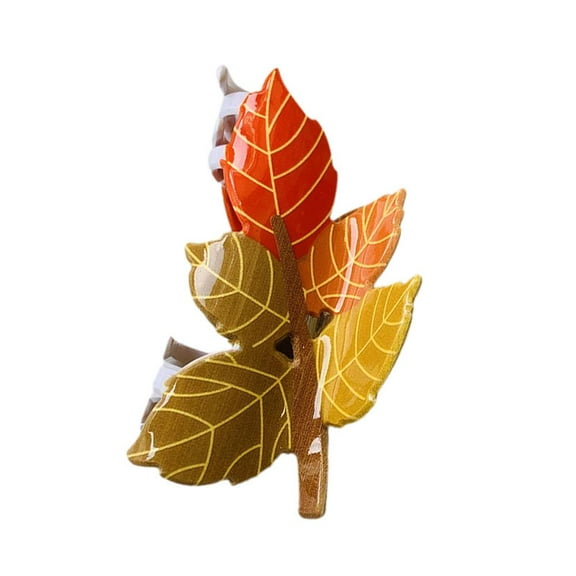 Lttoisl® PLGEBR Autumn Leaf Shape Hair Claw Clip,Fall Maple Claw Clip,Orange Yellow Leave Hair Claw Clip Design Thanksgiving Theme Home Party Hair Accessories Z7U4