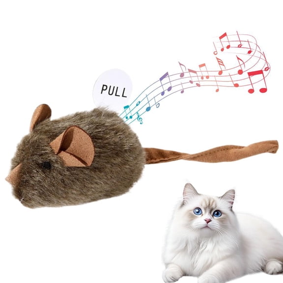 Lttoisl Plush Mouse Pet Toy, 2.75 in, Pull-Activated Interactive Movement, Stimulates Natural Hunting Instincts for Cats