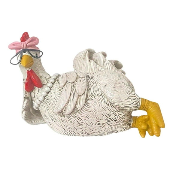 Lttoisl Realistic Chicken Figurine, 6 in, Synthetic Resin, Adds Lifelike Charm to Indoor Decor, Perfect for Farmhouse Living Room or Bedroom