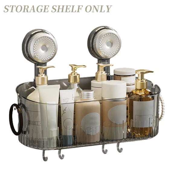 Lttoisl Suction Cup Shower Caddy, 11.8 x 5.7 x 9.4 in, No-Drill Installation with Powerful Suction, Organize Shampoo and Toiletries on Bathroom Wall or Countertop