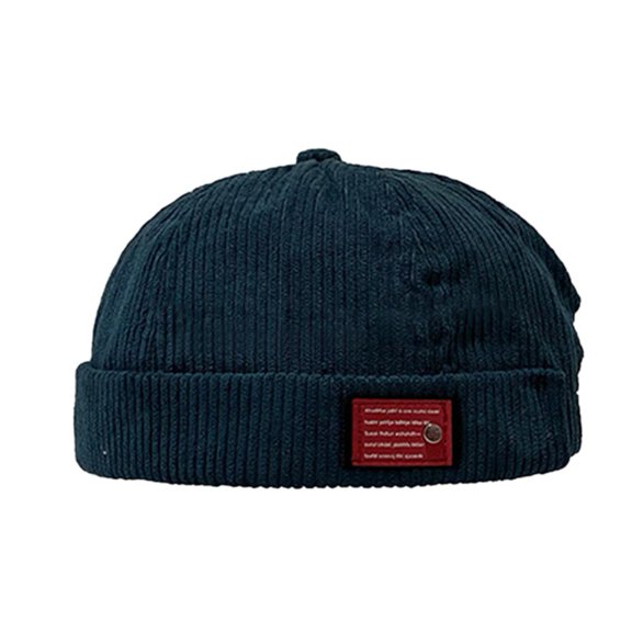 Lttoisl® Vintage Mens Beanie Corduroy Docker Brimless Hat Unisex Rolled Harbour Cap Y5 Q8Q6