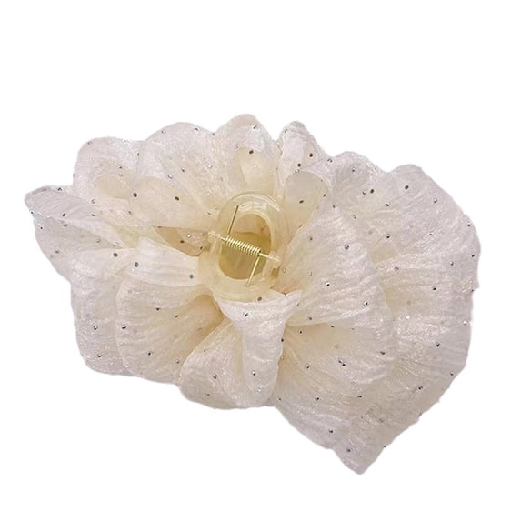 2-Color Sweet Mesh Tulle Big Bow Hair Claw Clips for Women: Lightweight, Easy to Match, Suitable for Various Hairstyles