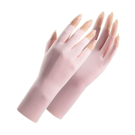 Women's Fingerless UV Protection Gloves - Ice Silk, Breathable, Comfortable for Summer Driving