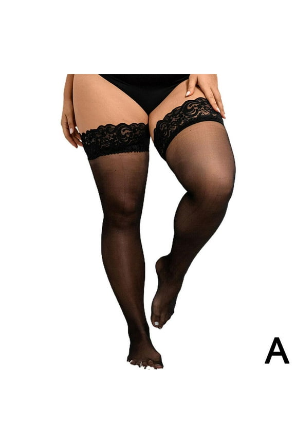 ® Women Plus Size Sexy Fun Lace Thigh High Stockings Silk Socks NonSlip G2X7