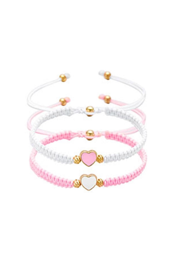 庐 pulunto 2pcs Heart Beaded Matching Bracelets Heart-shaped Couple Friendships Bracelets Set Long Distance Bracelets for Partners Best Friend Bracelets Anniversary Jewelry Gift C7P4