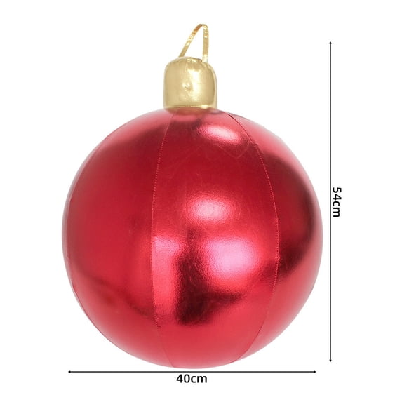 Ltvvegg 15.7in Inflatable Christmas Balls, Xmas Ball Ornaments for Christmas Decorations Indoor Outdoor Yard Tree Home Patio Party Festive Gifts, Red