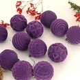 thumbnail image 1 of Ltvvegg 2.36 in Velvet Christmas Balls Ornaments, 12Pcs Flocked Christmas Tree Ball Hanging Ornaments, Burgundy Velvet Ornaments Balls, Large Christmas Balls Shatterproof Baubles Xmas Ball, Purple, 1 of 9