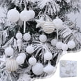 thumbnail image 1 of Ltvvegg 24 Pcs Flock Christmas Balls Ornament Set, Shatterproof Christmas Tree Ornaments Ready to Hang, Seasonal Holiday Decorations, White, 1 of 7