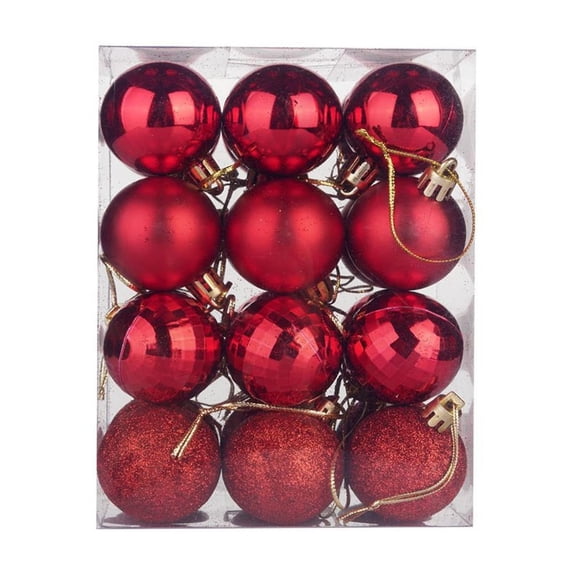 Ltvvegg 24Pcs Christmas Ball Ornaments, 1.57" Christmas Balls Plastic Shatterproof Christmas Tree Decorations Ornaments Balls Party Decorations, Red