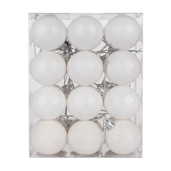 Ltvvegg 24Pcs Christmas Ball Ornaments, 1.57" Christmas Balls Plastic Shatterproof Christmas Tree Decorations Ornaments Balls Party Decorations, White