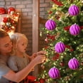 thumbnail image 1 of Ltvvegg 3.15" Flocked Christmas Balls Ornaments for Christmas Tree Decorations, 2Pcs Cream Velvet Ball Ornaments for Xmas Holiday Decor, Plastic Shatterproof Christmas Ornaments, Purple, 1 of 6