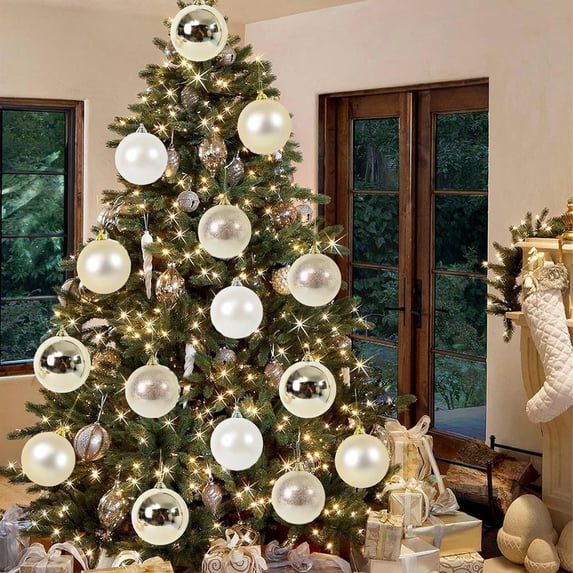 Ltvvegg 4.7" Christmas Balls Ornaments, Christmas Tree Decorations Ornaments Shatterproof Hanging Balls for Christmas Holiday Wedding Tree Decorations Set of 4, Gold