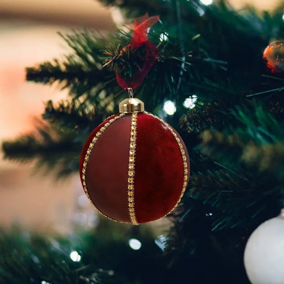 Ltvvegg Christmas Ball Ornaments, 3.14in Christmas Ball, Shatterproof Ornaments for Xmas Trees Fireplaces Decorations, Red