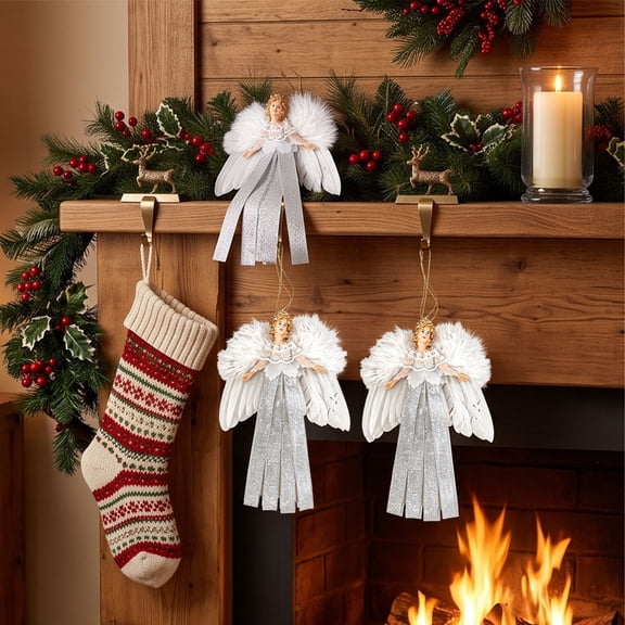 Ltvvegg Angel Christmas Ornaments, 9.45 In Resin Angel Hanging Christmas Tree Decorations for Christmas Tree Decor Xmas Gifts