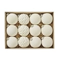 thumbnail image 1 of Ltvvegg Christmas Ornaments Set Velvet Plastic Christmas Balls, 3.2inch Large Xmas Ball Ornaments 12 Pcs Flocked Balls Xmas Hanging Ornaments Shatterproof Ball Set, White, 1 of 9