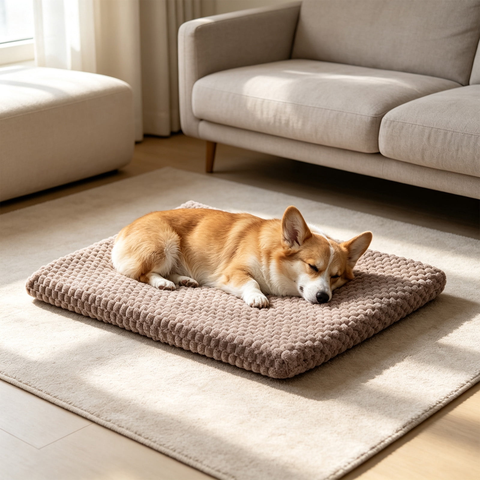 Ltvvegg Dog Bed Mat, Soft Comfortable Dog Pad for Crate, Durable Crate ...