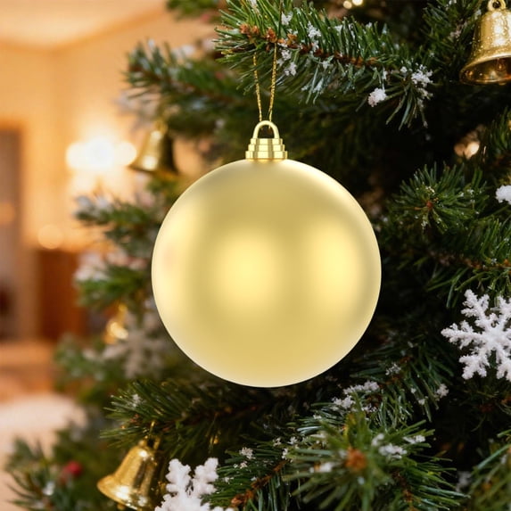 Ltvvegg Extra Large Christmas Ball Ornaments 6in Giant Oversized Plastic Xmas Ball Big Hanging Christmas Tree Ornaments for Holiday Party Outdoor Decor(Gold)