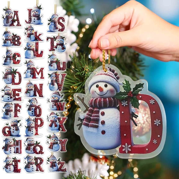 Ltvvegg Letter Ornaments for Christmas Tree Decorations, Hanging Pendant Xmas Alphabet for Christmas Initial Ornament 2026, DIY Craft Ornaments,Original Gifts for Family Friends