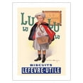 thumbnail image 1 of Lu Biscuits - The Little Student (Le Petit Ecolier) - Lefèvre-Utile (LU) - Vintage Advertising Poster by Firmin Bouisset c.1897 - Bamboo Fine Art 290gsm Paper Print (Unframed) 18x24in, 1 of 4