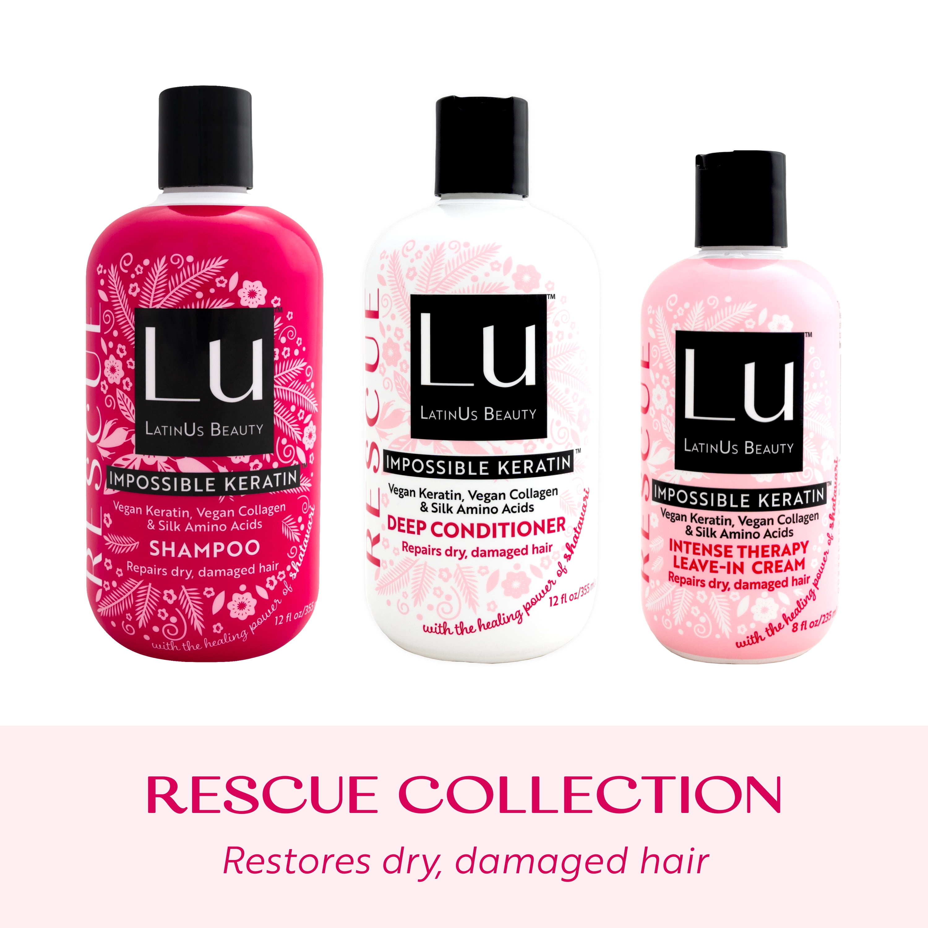 Lu by LatinUs Beauty RESCUE 3-Piece Repair & Restore Set: Shampoo
