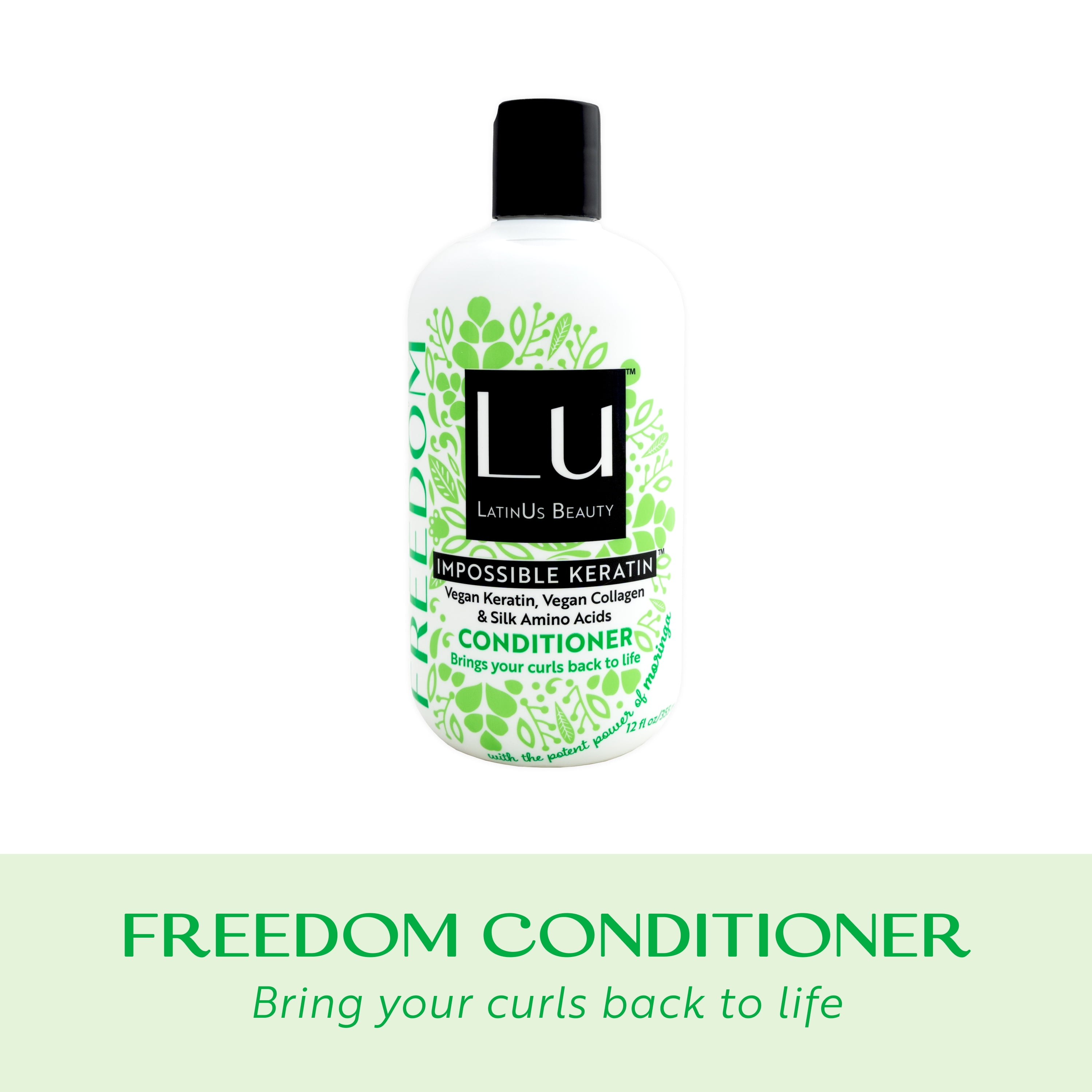 Lu by LatinUs Beauty FREEDOM Conditioner for Bouncy Defined Curls & Waves, Volume Enhancer (12 fl oz)