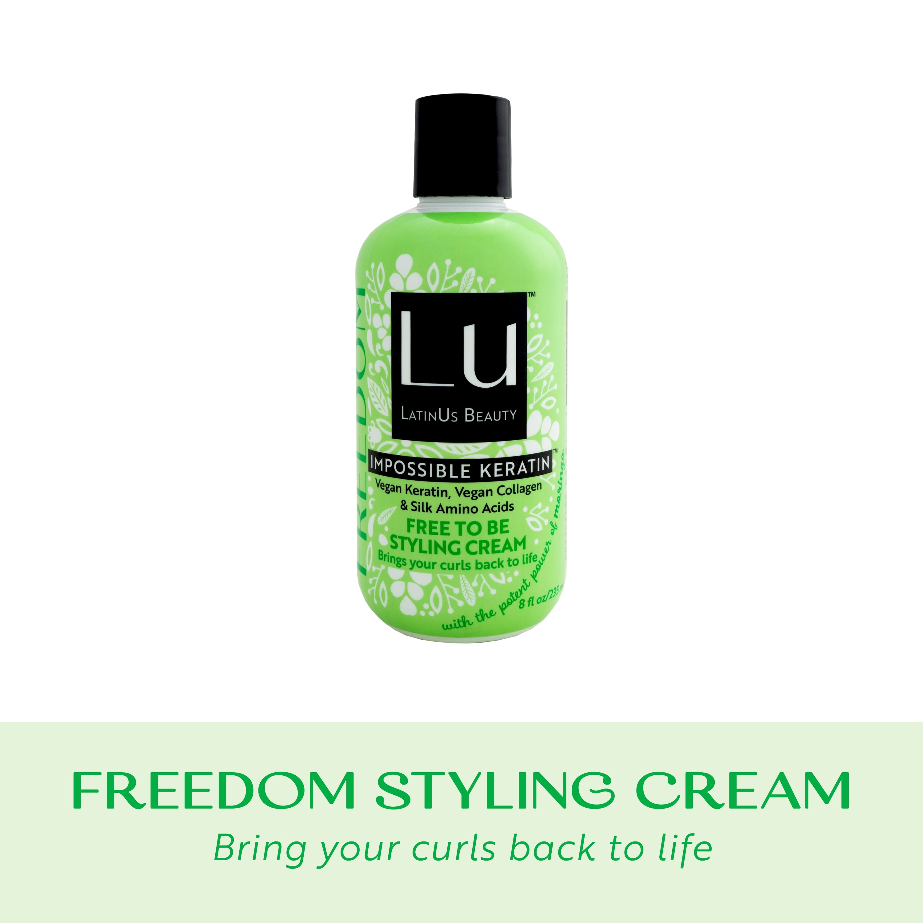 Lu by LatinUs Beauty FREEDOM Styling Cream: Bouncy Defined Curls, Waves & Volume Enhancer (8 fl oz)
