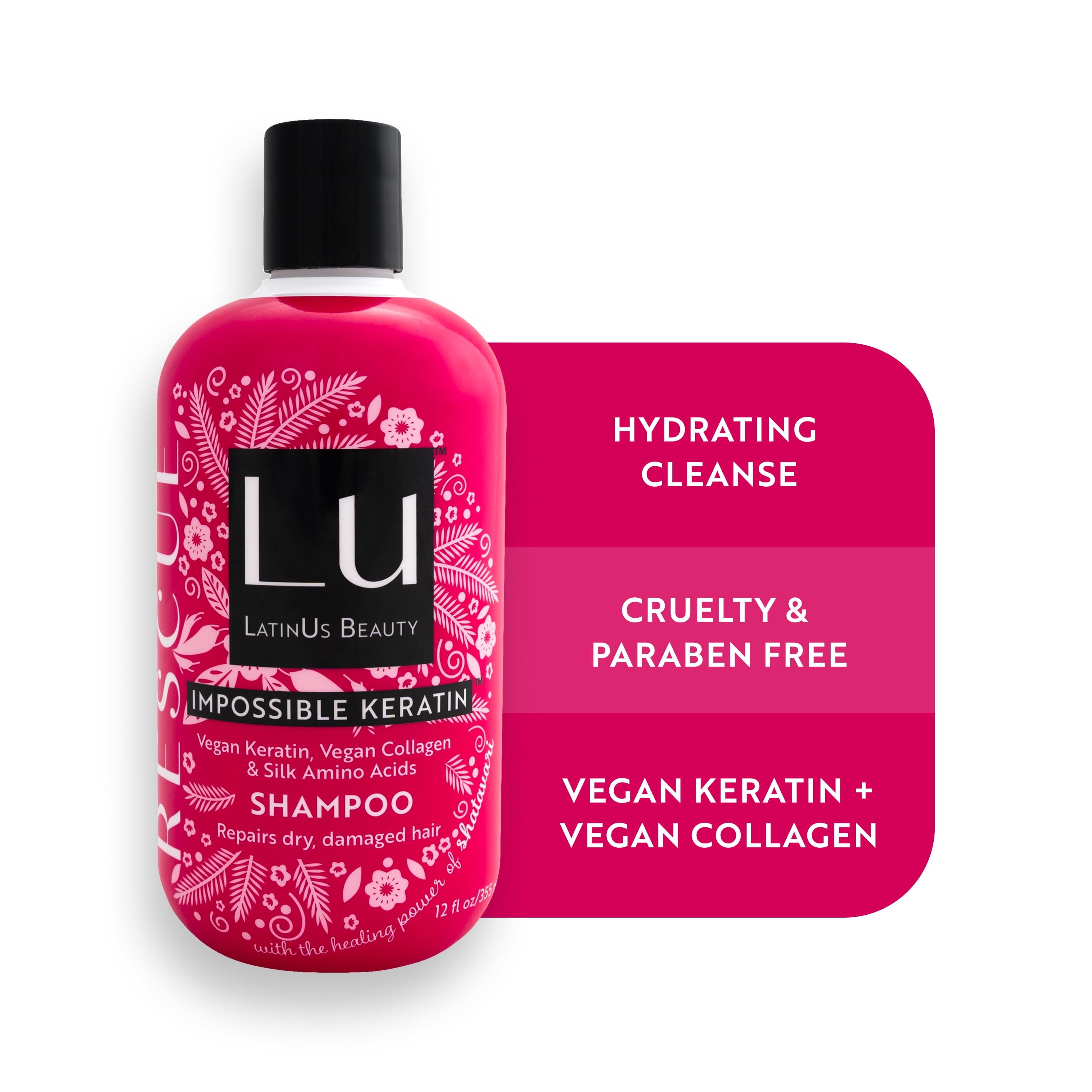 Lu by LatinUs Beauty RESCUE Shampoo Repair & Restore Dry, Heat or Color Damaged Hair (12 fl oz)