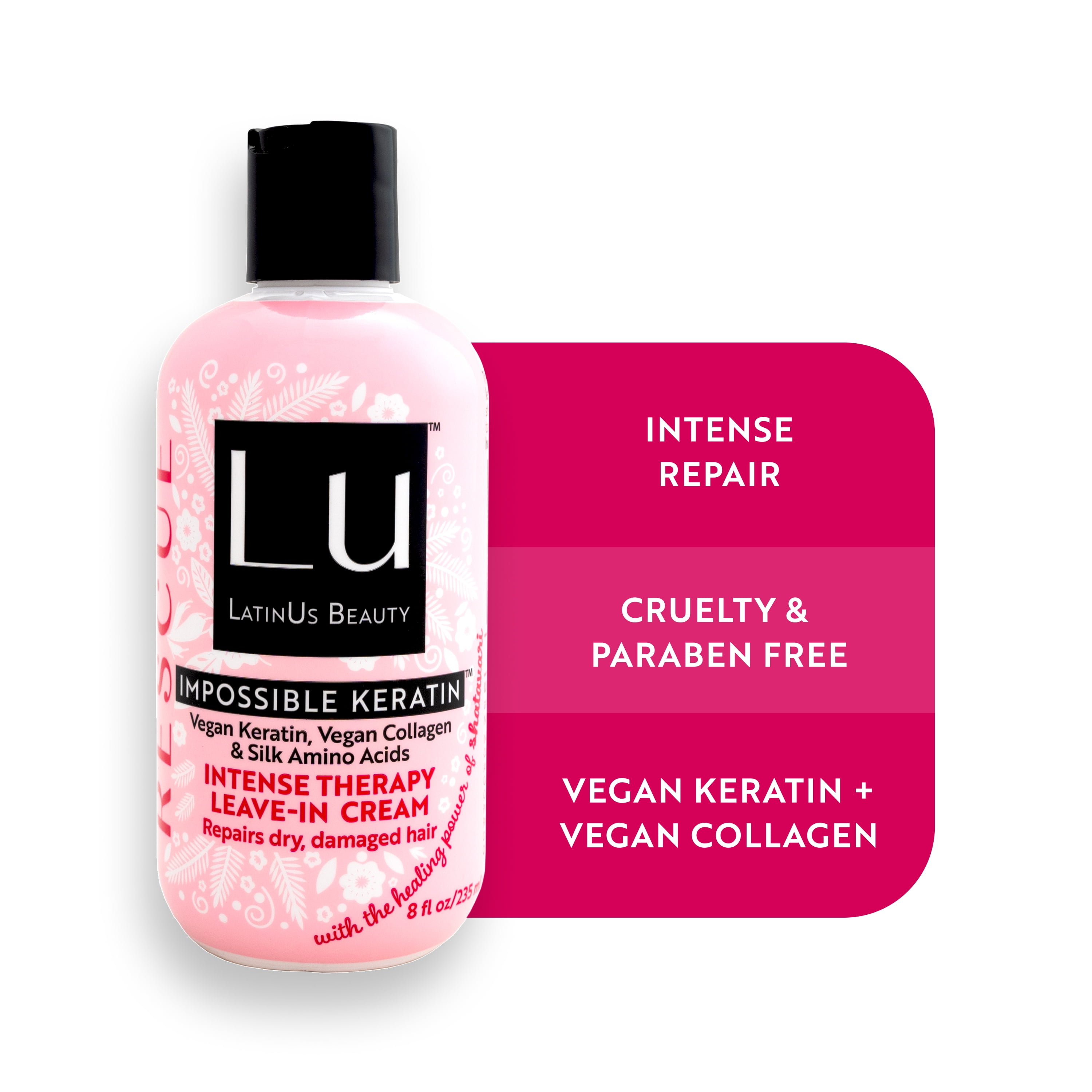 Lu by LatinUs Beauty RESCUE Intense Therapy Leave-In Cream Repair & Restore Damaged Hair (8 fl oz)