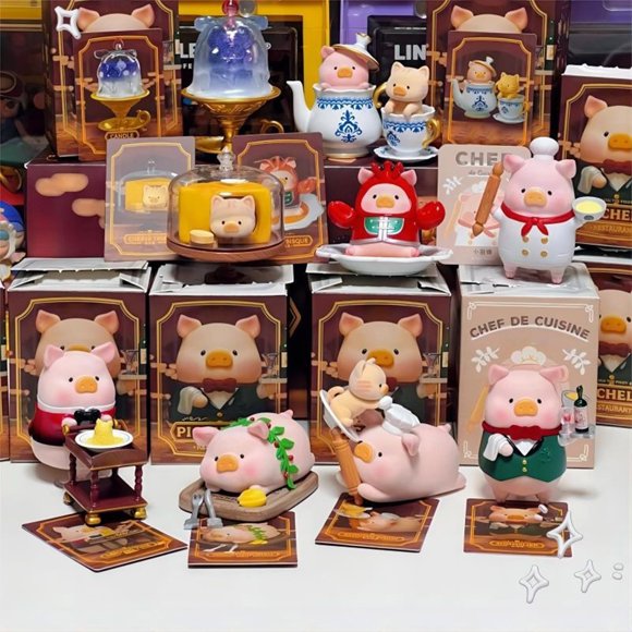 Lu-Lu the Piig-gy Pigchelin Restaurant Series Figure 1 Assorted Mystery Surprise Box(8Pcs), Cute Collectible Piggy Figure Toy Blind Box, Gifts for Teens & Collectors
