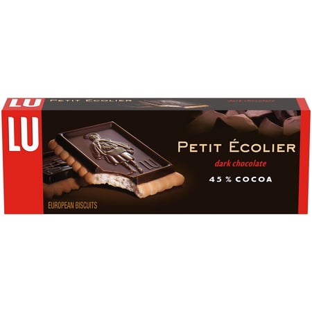 Lu Petit Ecolier European Dark Chocolate Biscuit Cookies, 45% Cocoa, 5.29 oz