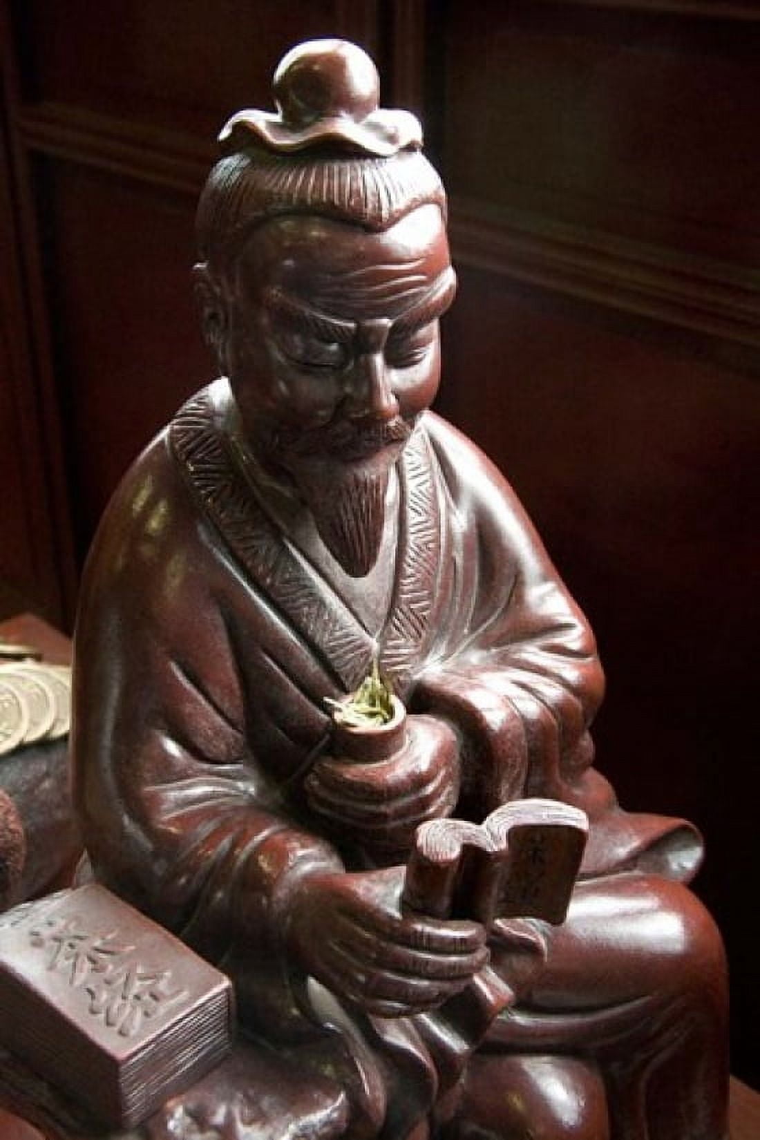 Lu Yu statue Shanghais Lu Gardens Bazaar teahouse Canvas Art - Dave Bartruff DanitaDelimont (23 x 35)