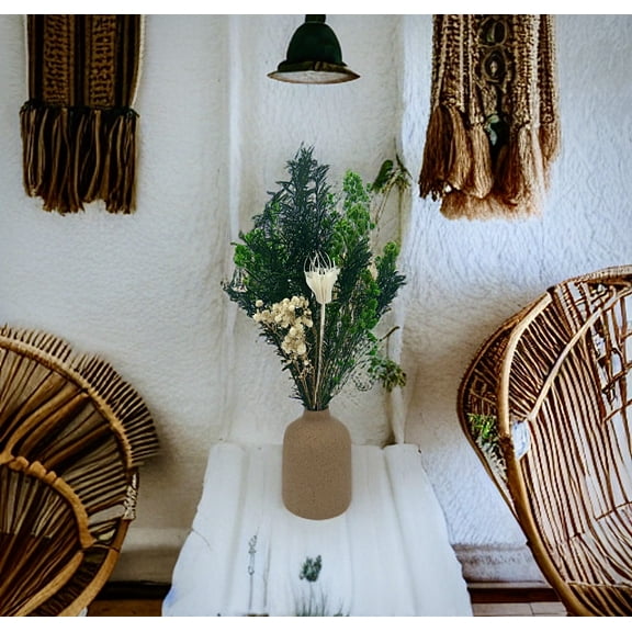 Lu home The Serenity (Green) Miniature Dried Floral Bouquet, 14" - Green