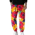 thumbnail image 1 of SWSMCLT Men's Casual Pants Gym Ankle Joggers Jogging Polyester Mid Rise Skinny Trousers Patterned5 Small, 1 of 4