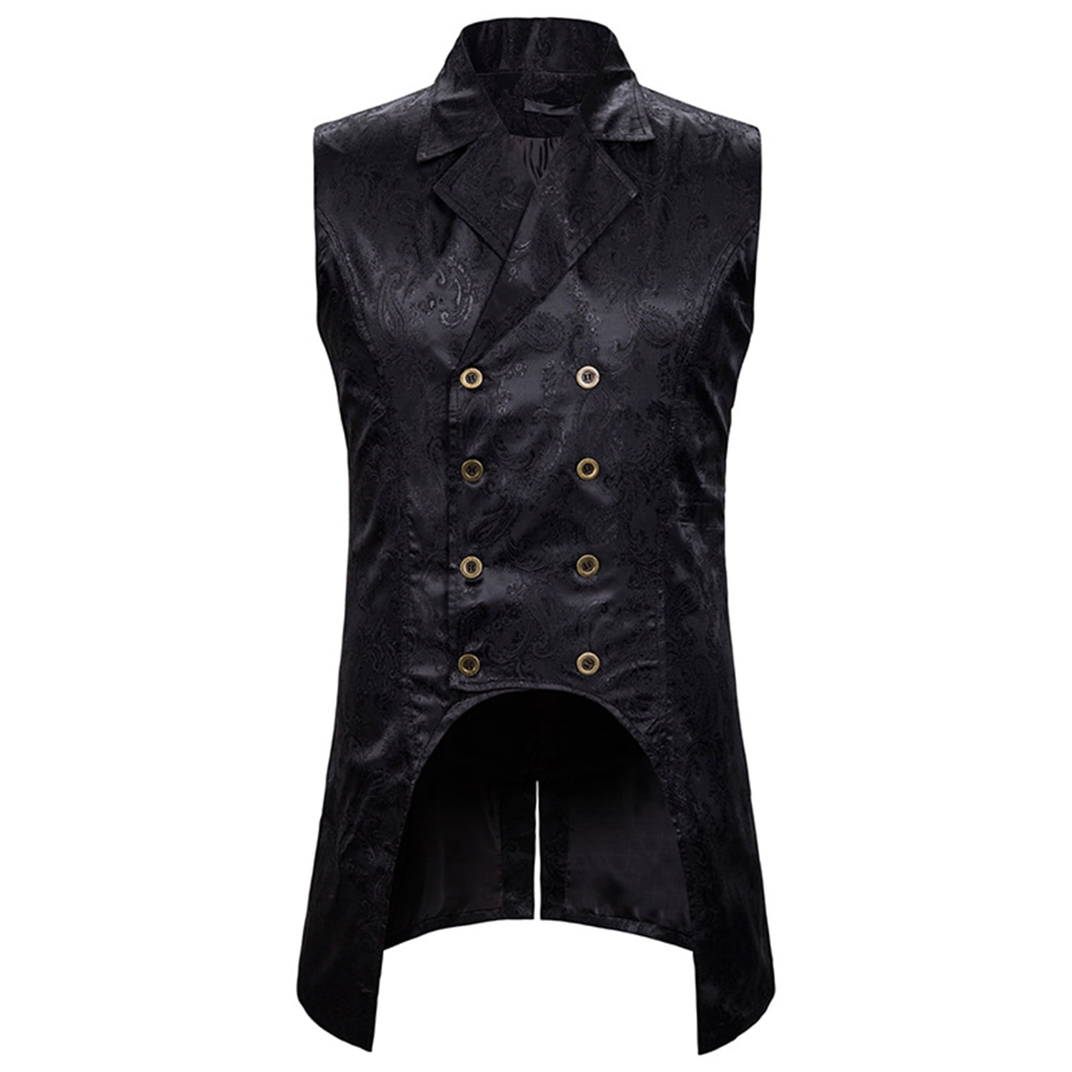 SWSMCLT Men's Steampunk Vest Outfit Tuxedo Brocade Waistcoat Gothic ...