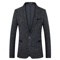 Lu's Chic Men's Business Casual Suit Jacket Cozy Sport Coat Slim Fit Business Work Casual Blazer Jacket Black 38