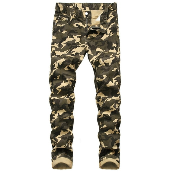 SWSMCLT Men's Cotton Classic Denim Camo Jeans Comfy Chic Pants Slim Fit Fashion Printed Patterned6 34