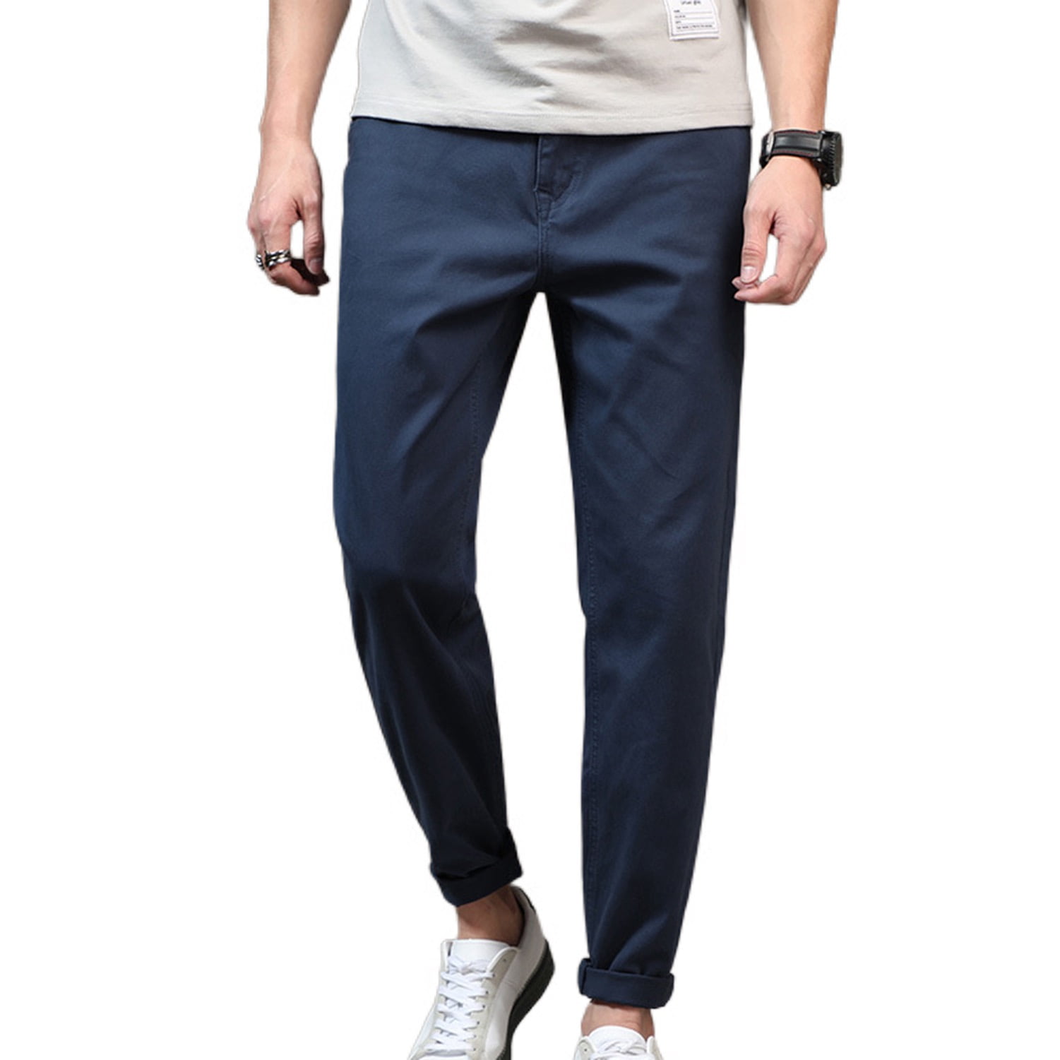 Pantalón Azul Eléctrico Hombre, Casual Slim Fit, Chain Tapered – PN703