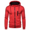 thumbnail image 1 of Lu s Chic Men s Fashion Hoodies Sweatshirts Hood Cool Slim Fit Hoodie Plain Full Zip Up Hoody Aesthetic Designer Trendy Workout Hooded Sweatshirt Str, 1 of 2